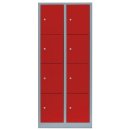 L&uuml;llmann&reg; XL F&auml;cherschrank mit 8 F&auml;chern - grau/rot