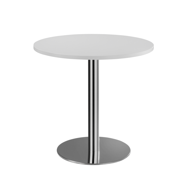 Säulentisch -  745 x Ø 800 mm -  chrom/weiß
