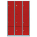 L&uuml;llmann&reg; XL F&auml;cherschrank mit 12 F&auml;chern - grau/rot