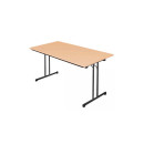 Klapptisch Besprechungstisch Schreibtisch 200 x 80 cm Konferenztisch 750x2000x800mm schwarz/buche 350541