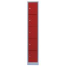 L&uuml;llmann&reg; F&auml;cherschrank mit 5 F&auml;chern - grau/rot