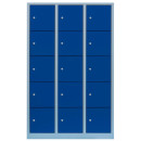 L&uuml;llmann&reg; XL F&auml;cherschrank mit 15 F&auml;chern - grau/blau