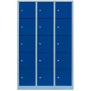 L&uuml;llmann&reg; XXL F&auml;cherschrank mit 15 F&auml;chern - grau/blau