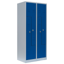 Platzsparender Lüllmann 4er Z-Metallspind - grau/blau