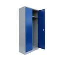 L&uuml;llmann&reg; Mehrzweckschrank mit Fl&uuml;gelt&uuml;ren - Garderobe - Fachb&ouml;den - grau/blau