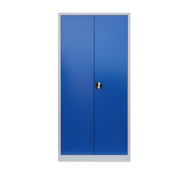 Lüllmann® XL Mehrzweckschrank mit Flügeltüren - Garderobe - Fachböden - grau/blau