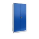 L&uuml;llmann&reg; XL Mehrzweckschrank mit Fl&uuml;gelt&uuml;ren - Garderobe - Fachb&ouml;den - grau/blau