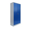 L&uuml;llmann&reg; XL Mehrzweckschrank mit Fl&uuml;gelt&uuml;ren - Garderobe - Fachb&ouml;den - grau/blau