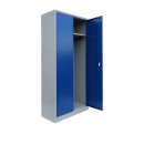 L&uuml;llmann&reg; XL Mehrzweckschrank mit Fl&uuml;gelt&uuml;ren - Garderobe - Fachb&ouml;den - grau/blau