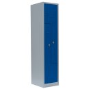 Platzsparender L&uuml;llmann 2er Z-Metallspind - grau/blau