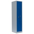 Platzsparender L&uuml;llmann 2er Z-Metallspind - grau/blau