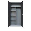 L&uuml;llmann&reg; XL Mehrzweckschrank mit Fl&uuml;gelt&uuml;ren - Garderobe - Fachb&ouml;den - grau/anthrazit