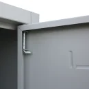 Platzsparender L&uuml;llmann 4er Z-Metallspind - grau/rot