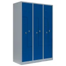 Platzsparender Lüllmann 6er Z-Metallspind - grau/blau