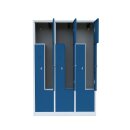 Platzsparender L&uuml;llmann 6er Z-Metallspind - grau/blau