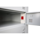Laptopschrank 10 F&auml;cher mit je einer Steckdose 230V pro Fach grau