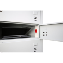 Laptopschrank 10 F&auml;cher mit je einer Steckdose 230V pro Fach grau