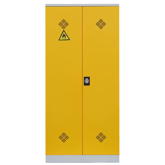 Lüllmann® XL Gefahrstoffschrank - 4 Wannenböden - grau/gelb