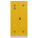 L&uuml;llmann&reg; XL Gefahrstoffschrank - 4 Wannenb&ouml;den - grau/gelb