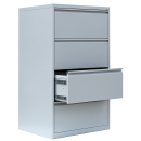 L&uuml;llmann&reg; H&auml;ngeregisterschrank - 4 zweibahnige Schubladen - grau