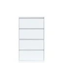 L&uuml;llmann&reg; H&auml;ngeregisterschrank - 4 zweibahnige Schubladen - wei&szlig;