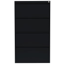 L&uuml;llmann&reg; H&auml;ngeregisterschrank - 4 zweibahnige Schubladen - schwarz