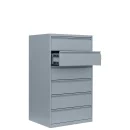 L&uuml;llmann&reg; Karteischrank - 6 dreibahnige Schubladen - grau