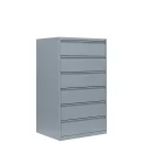 L&uuml;llmann&reg; Karteischrank - 6 dreibahnige Schubladen - grau