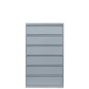 L&uuml;llmann&reg; Karteischrank - 6 dreibahnige Schubladen - grau