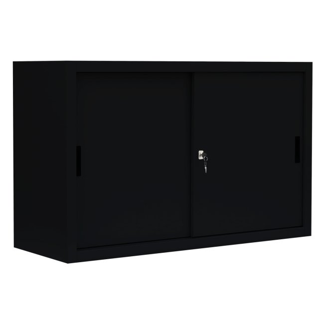 Lüllmann® Aktenschrank Schiebetür - 2 Ordnerhöhen - Breite 1200 mm - schwarz