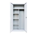 L&uuml;llmann&reg; Mehrzweckschrank mit Fl&uuml;gelt&uuml;ren - Garderobe - Fachb&ouml;den - wei&szlig;