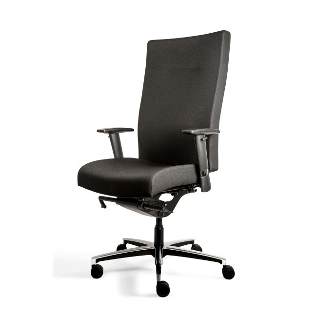 Büro-Schwerlast-Drehstuhl XL bis 160kg mit Lordosenstütze 1160-1315 x 520 x 460 mm Schwarz 210440