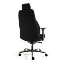 Schwerlast B&uuml;ro-Drehstuhl 24/7 mit Lordosenst&uuml;tze bis 200kg 1390-1490 x 685 x 490 mm Schwarz 210490