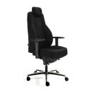 Schwerlast B&uuml;ro-Drehstuhl 24/7 mit Lordosenst&uuml;tze bis 200kg 1390-1490 x 685 x 490 mm Schwarz 210490