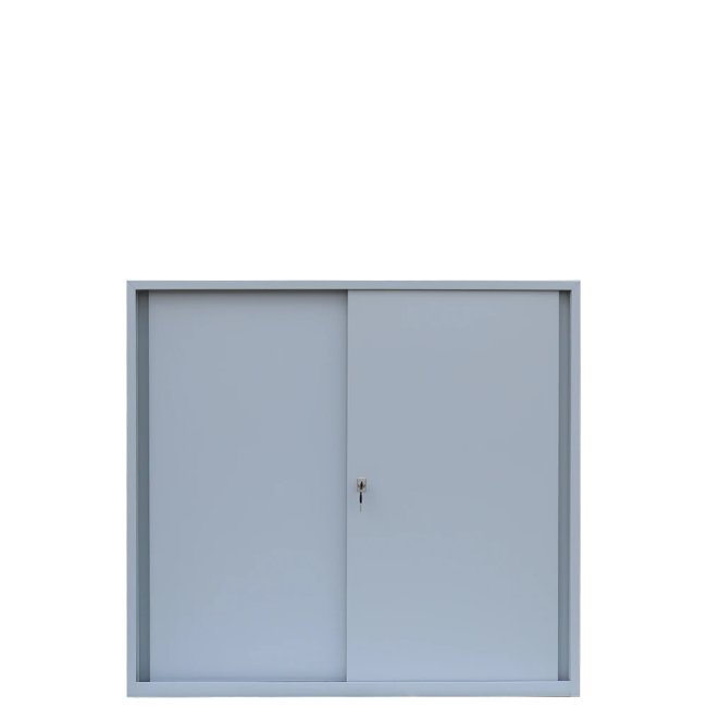 Schiebetürenschrank Schwebetürenschrank Metall abschließbar 109x120x45cm grau X-550145