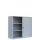 X-550145 Schiebetürenschrank, 2 Schiebetüren mit Dreh-Druckzylinderschloss inkl. 2 Schlüssel, 2 Fachböden für 3 Ordnerhöhen, Maße: H 1090 x B 1200 x T 450 mm, Farbe: RAL 7035 lichtgrau - pulverbeschichtet