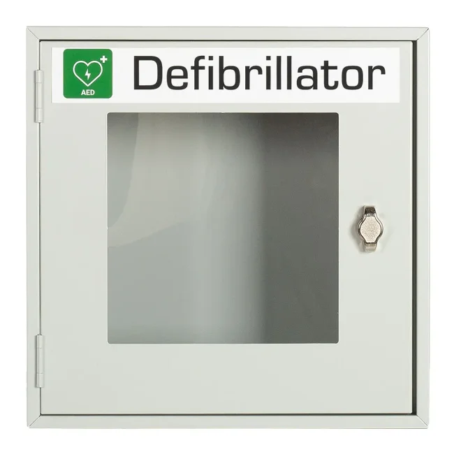 Lüllmann® AED - Defibrillator Schrank, 400 x 400 x 200 mm, lichtgrau