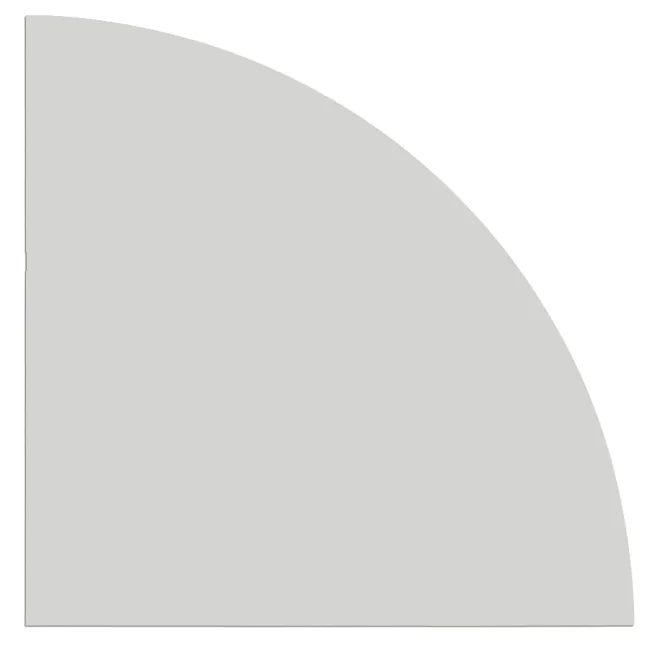 Verkettungsplatte Viertelkreis, 800 x 800 mm, lichtgrau