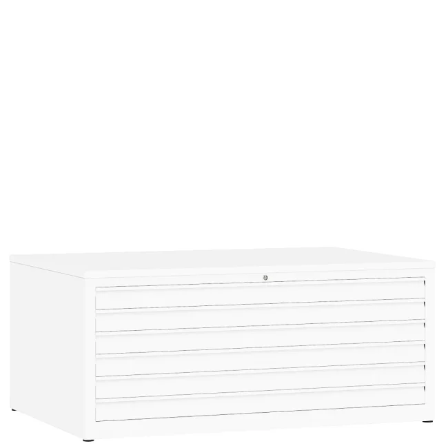 Zeichnungsschrank DIN A0 - 6 Schubladen - weiß