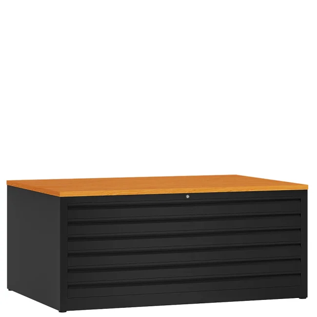 Zeichnungsschrank DIN A0 - 6 Schubladen - schwarz