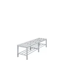 Sitzbank Garderobensitzbank Umkleidebank 150 cm grau mit Schuhrost 801165