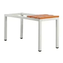 Sitzbankuntergestell - Sitzauflagen buche - 400 x 315 x 800 mm - lichtgrau