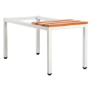 Sitzbankuntergestell - Sitzauflagen buche - 400 x 415 x 800 mm - lichtgrau