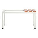 Sitzbankuntergestell - Sitzauflagen buche - 400 x 415 x 800 mm - lichtgrau