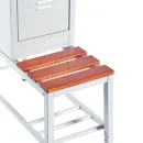 Sitzbankuntergestell mit Schuhrost - Sitzauflagen buche - 400 x 315 x 800 mm - lichtgrau