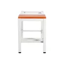 Sitzbankuntergestell mit Schuhrost - Sitzauflagen buche - 400 x 315 x 800 mm - lichtgrau