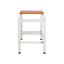 Sitzbankuntergestell mit Schuhrost - Sitzauflagen buche - 400 x 315 x 800 mm - lichtgrau