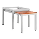 Untergestell mit Sitzbankauszug - Sitzauflagen buche - 400 x 415 x 800 mm - lichtgrau