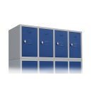 Metall Aufsatzschrank mit 4 Fächern 500 x 1170 x 500 mm grau/blau