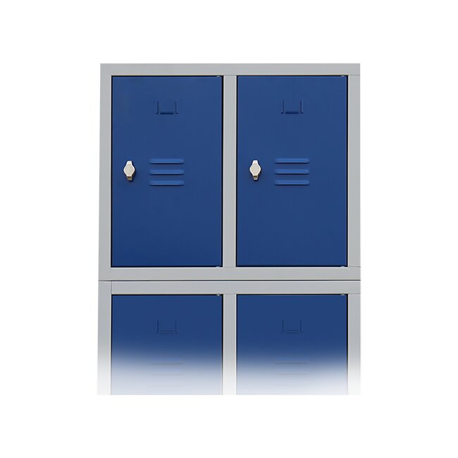Metall Aufsatzschrank mit 2 Fächern 500 x 800 x 500 mm grau/blau